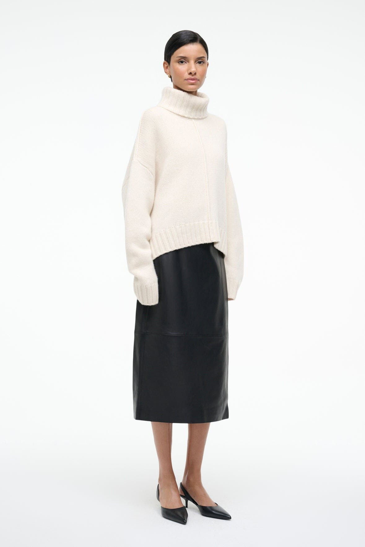 STAUD BETSY CASHMERE SWEATER IVORY - 3