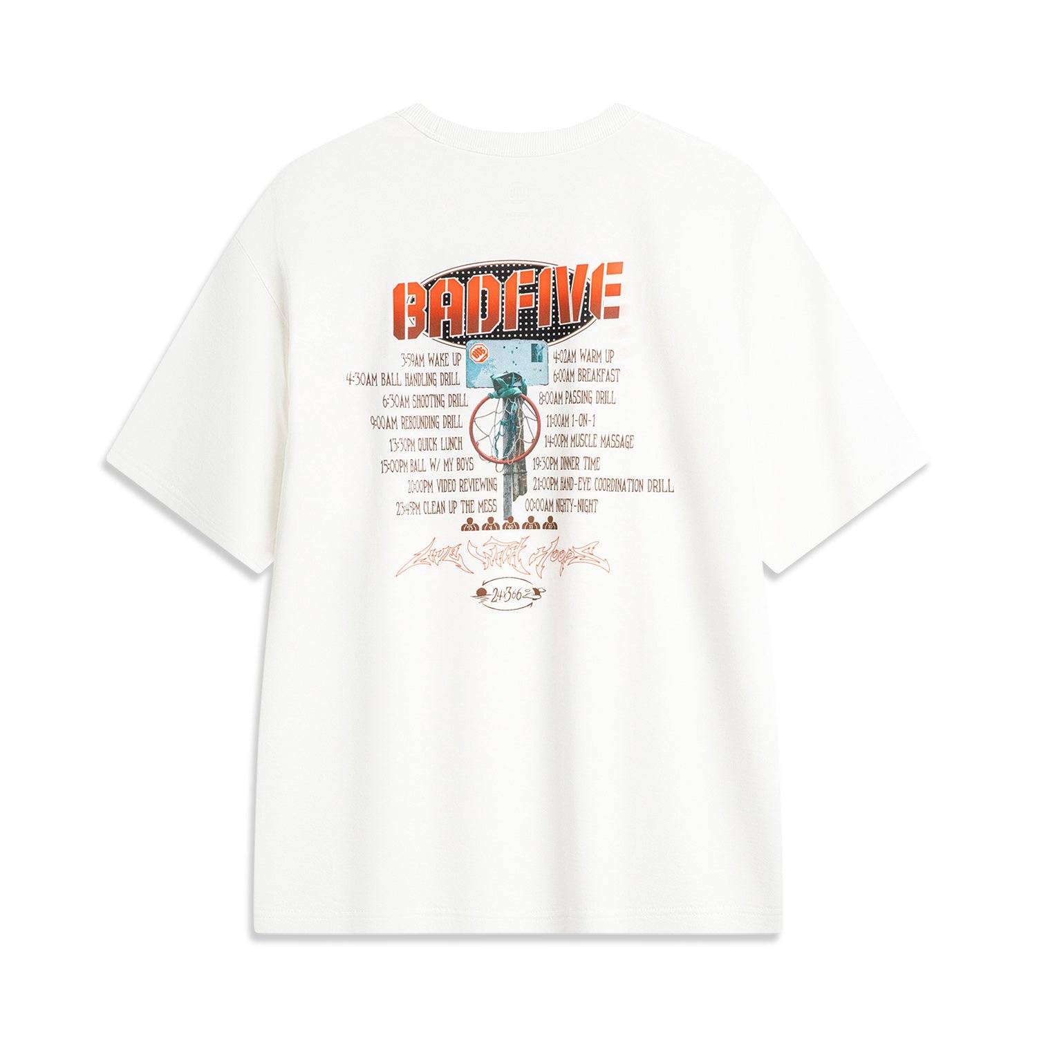 Li-Ning BadFive Hoops Graphic T-shirt 'White' AHSU149-1 - 2