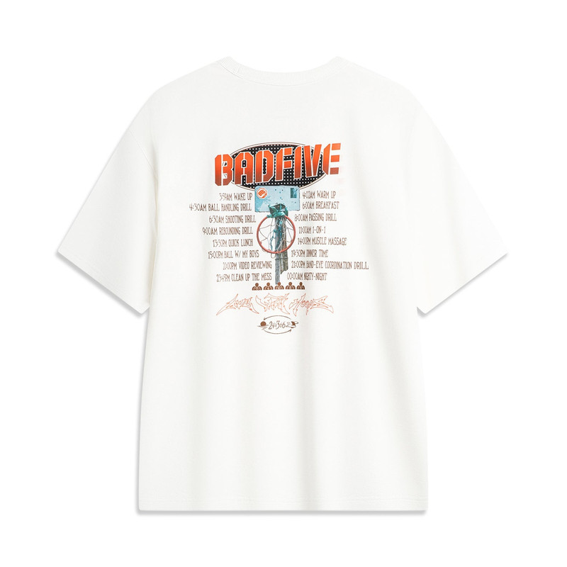 Li-Ning Li-Ning BadFive Hoops Graphic T-shirt 'White' AHSU149-1 outlook