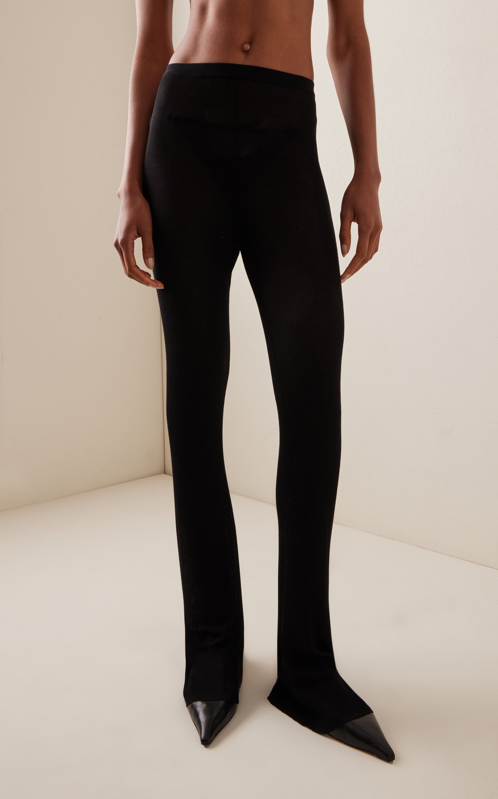 Nensi Dojaka for Calvin Klein Sheer-Knit Pants black - 3