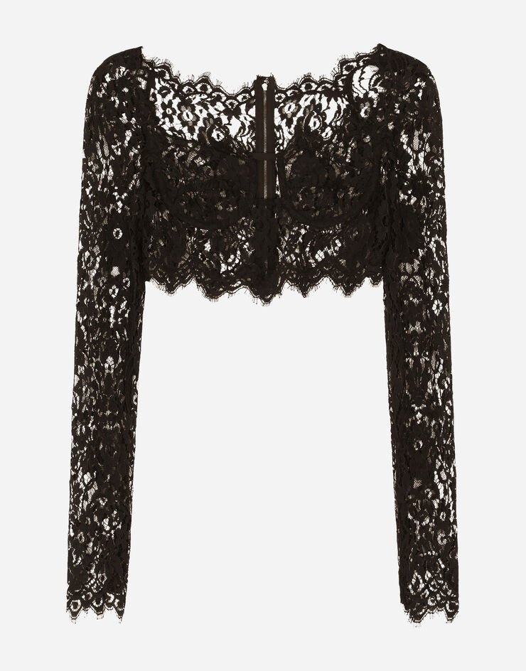 Long-sleeved lace corset top - 3