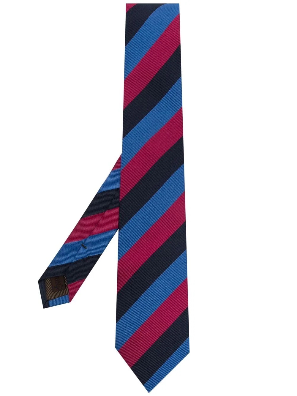 diagonal stripe-print silk tie - 1