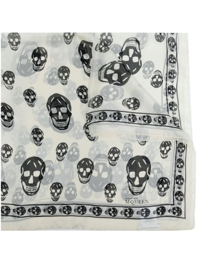 skull-print silk scarf - 1