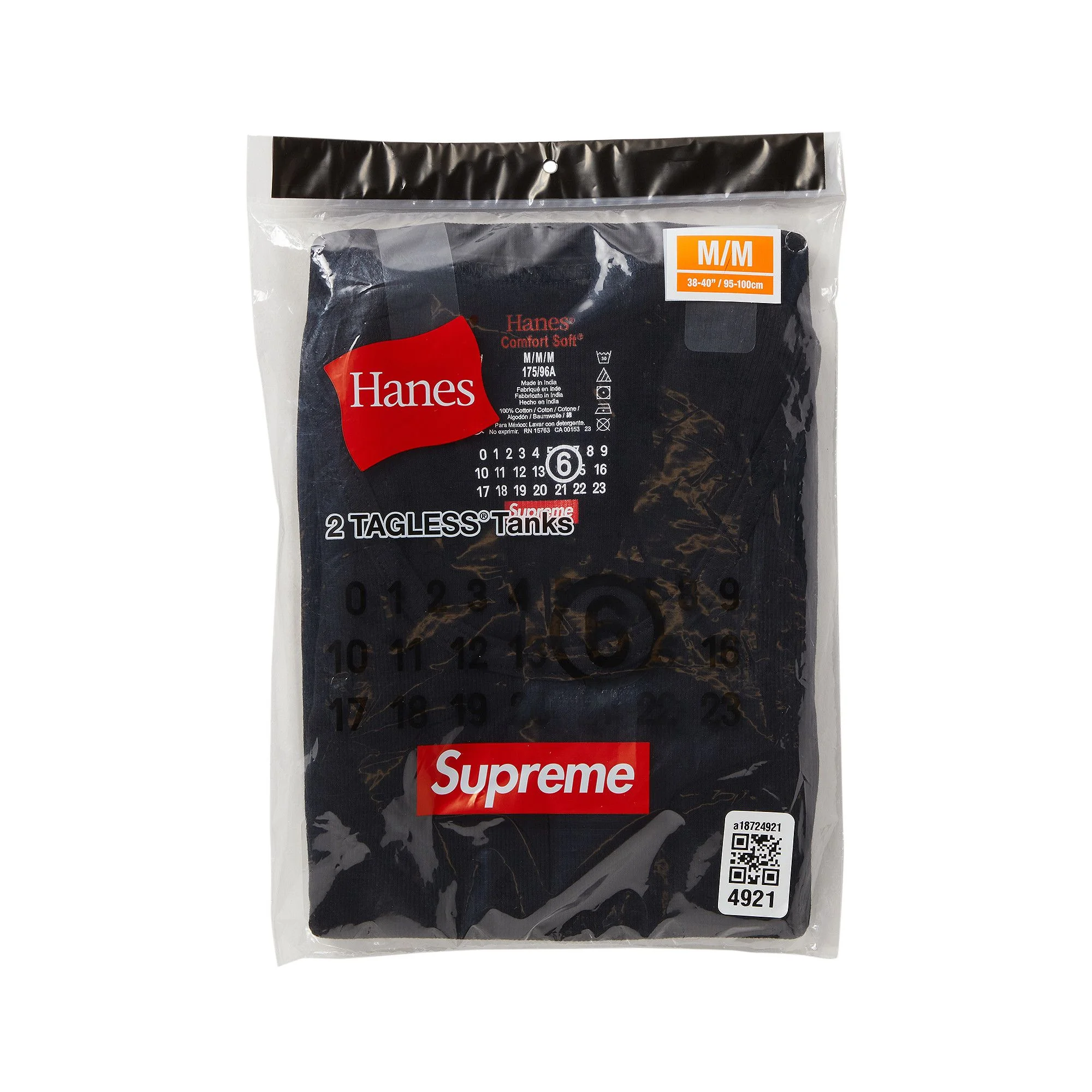 Supreme x MM6 Maison Margiela Tagless Tank Top (1 Pack) 'Black' - 1