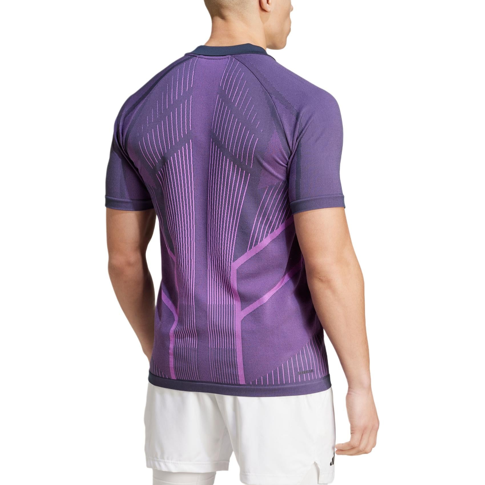 adidas Tennis Pro Seamless AEROREADY FreeLift Polo Shirt Asia Sizing 'Purple Navy' IM8894 - 4