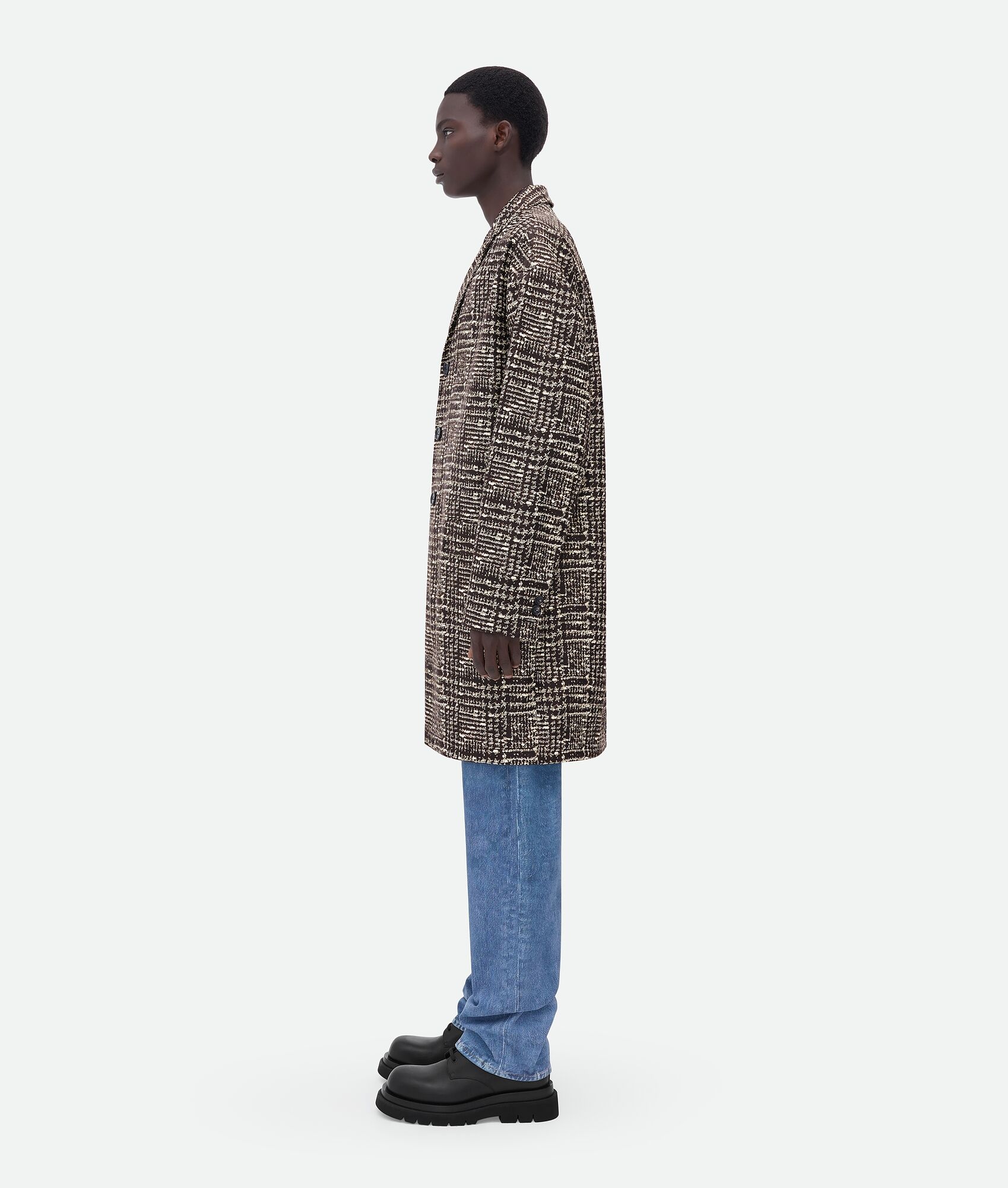 printed leather prince of wales coat - 2
