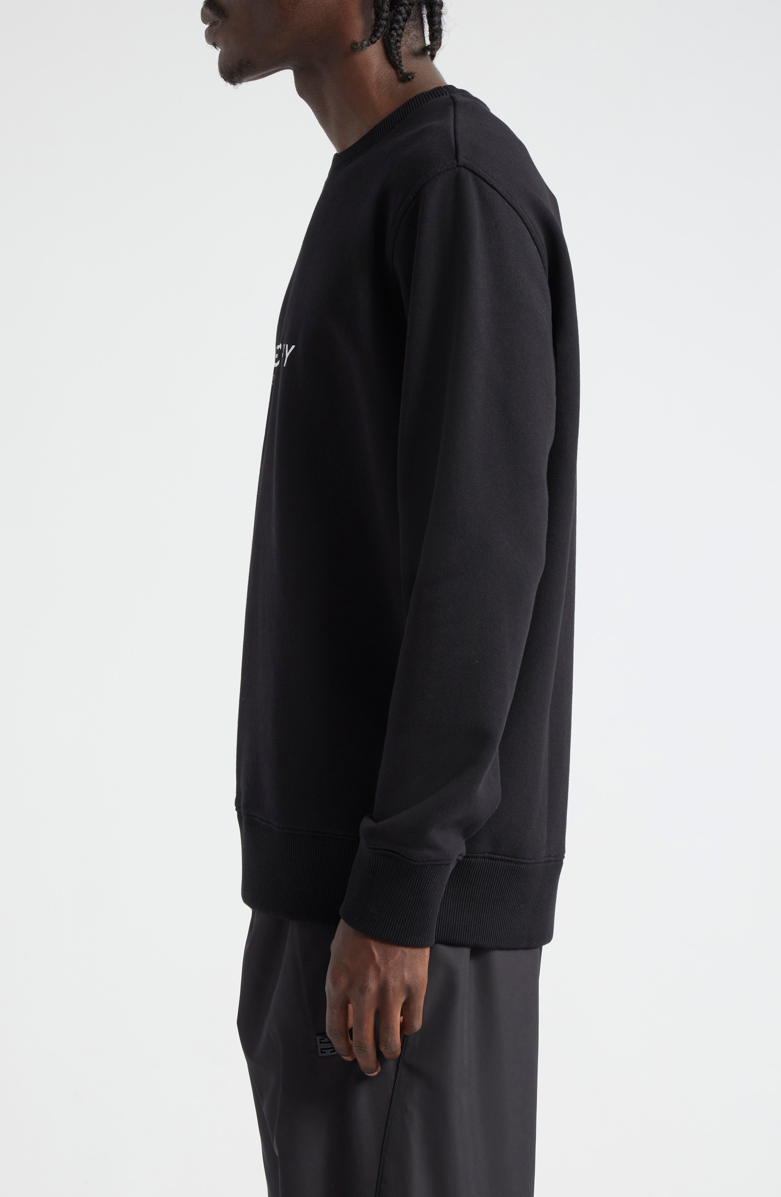 Reverse Logo Cotton Crewneck Sweatshirt - 4