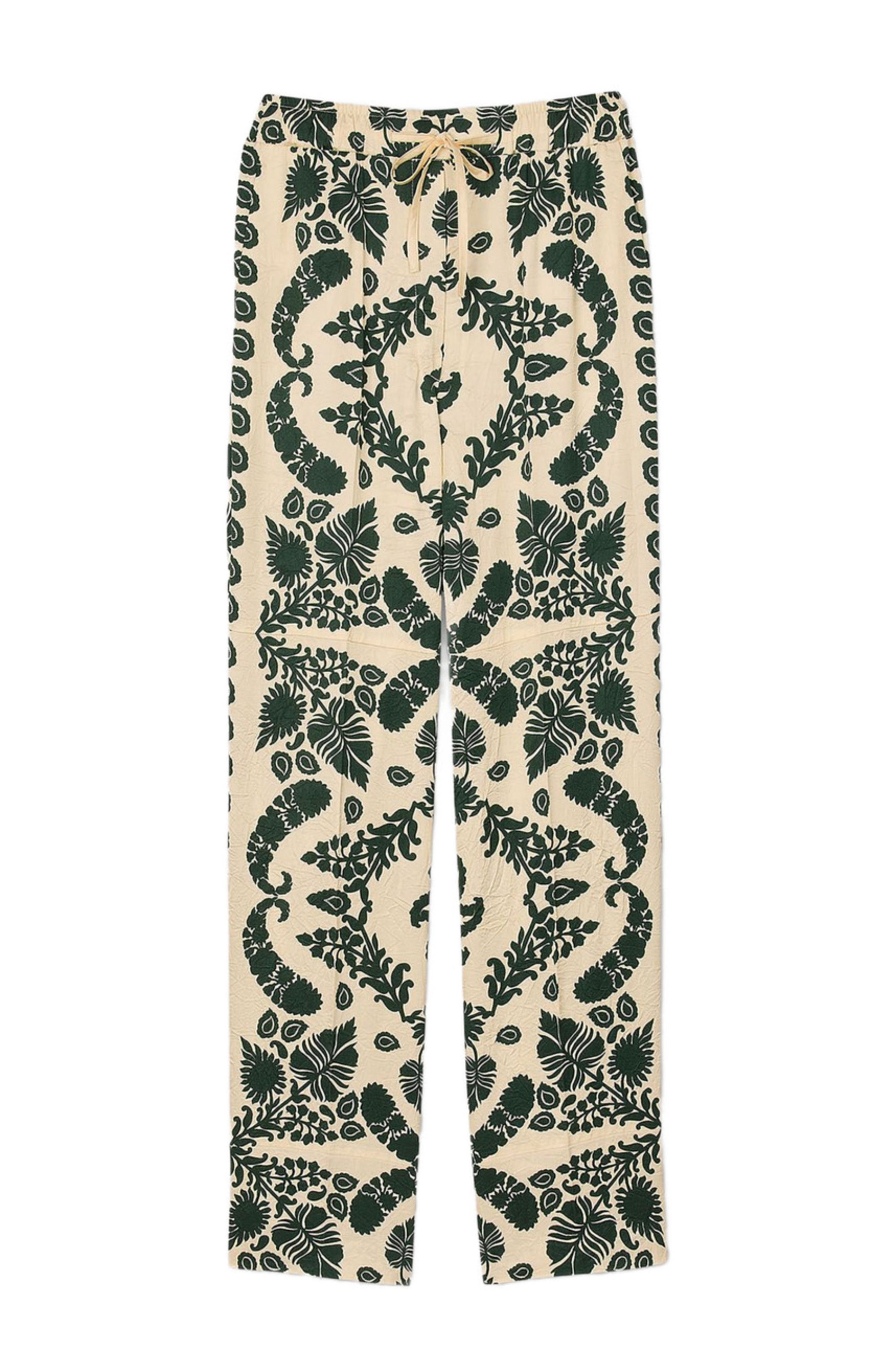 SANDRO Floral pants in Ecru /Green at Nordstrom - 5