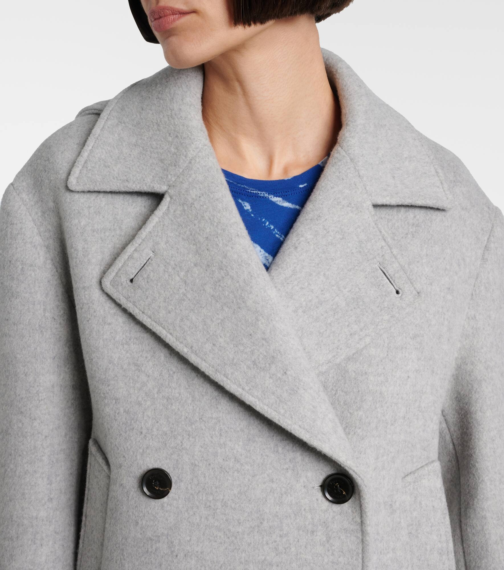 Double-breasted wool coat - 4