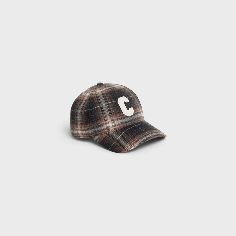 Initial cap in checked cotton 1