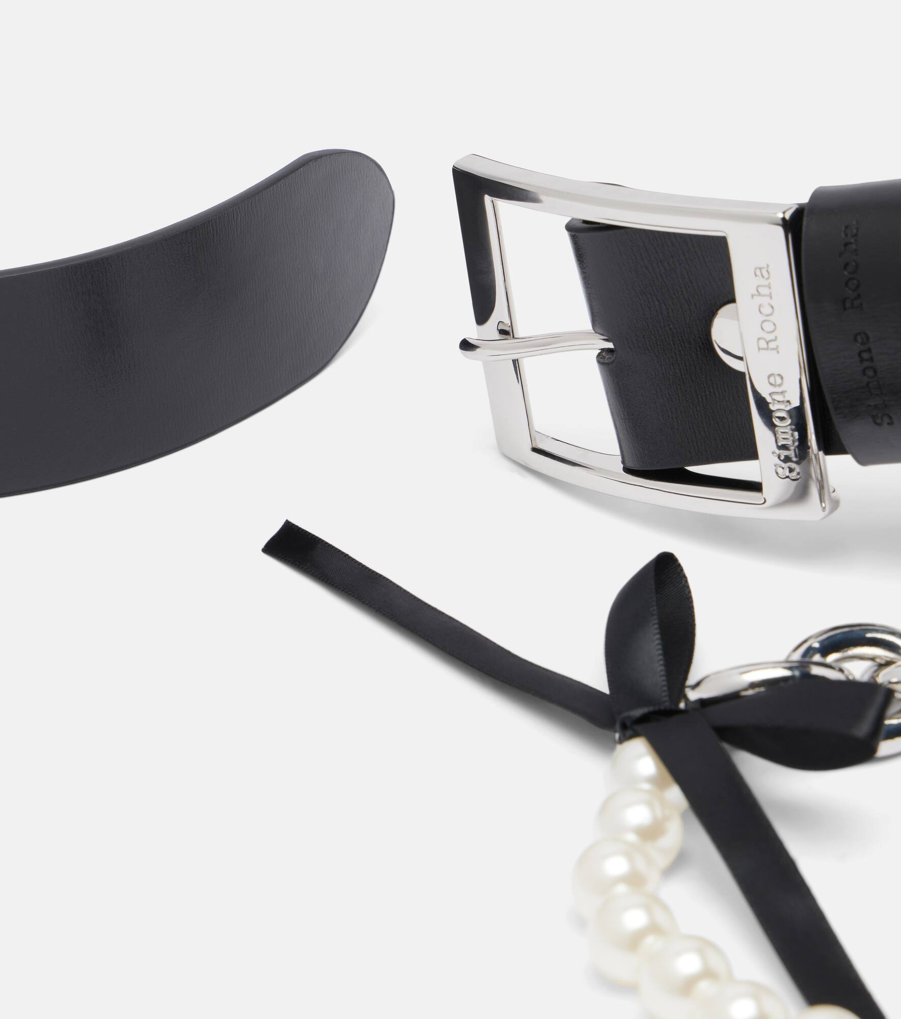 Embellished leather belt - 3
