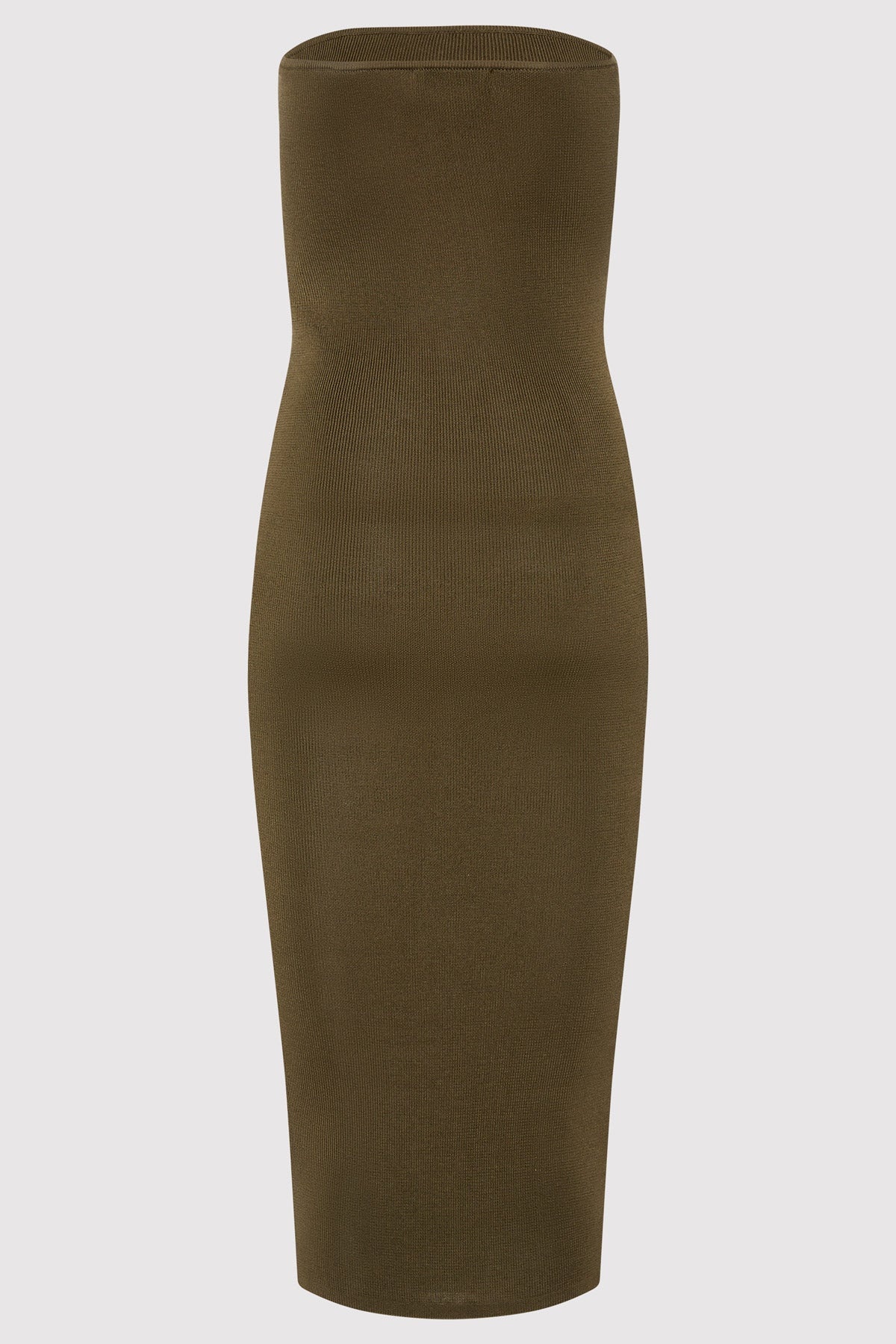 90s Strapless Knit Midi Dress - Kelp - 6