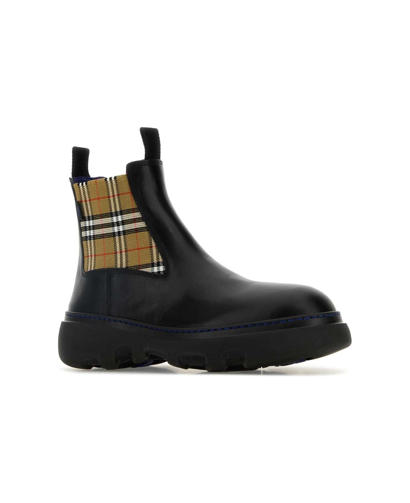 Black Leather Ankle Boots - 2