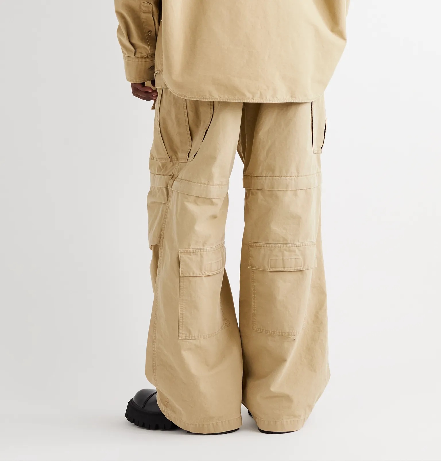 Wide-Leg Convertible Cotton-Ripstop Cargo Trousers - 4