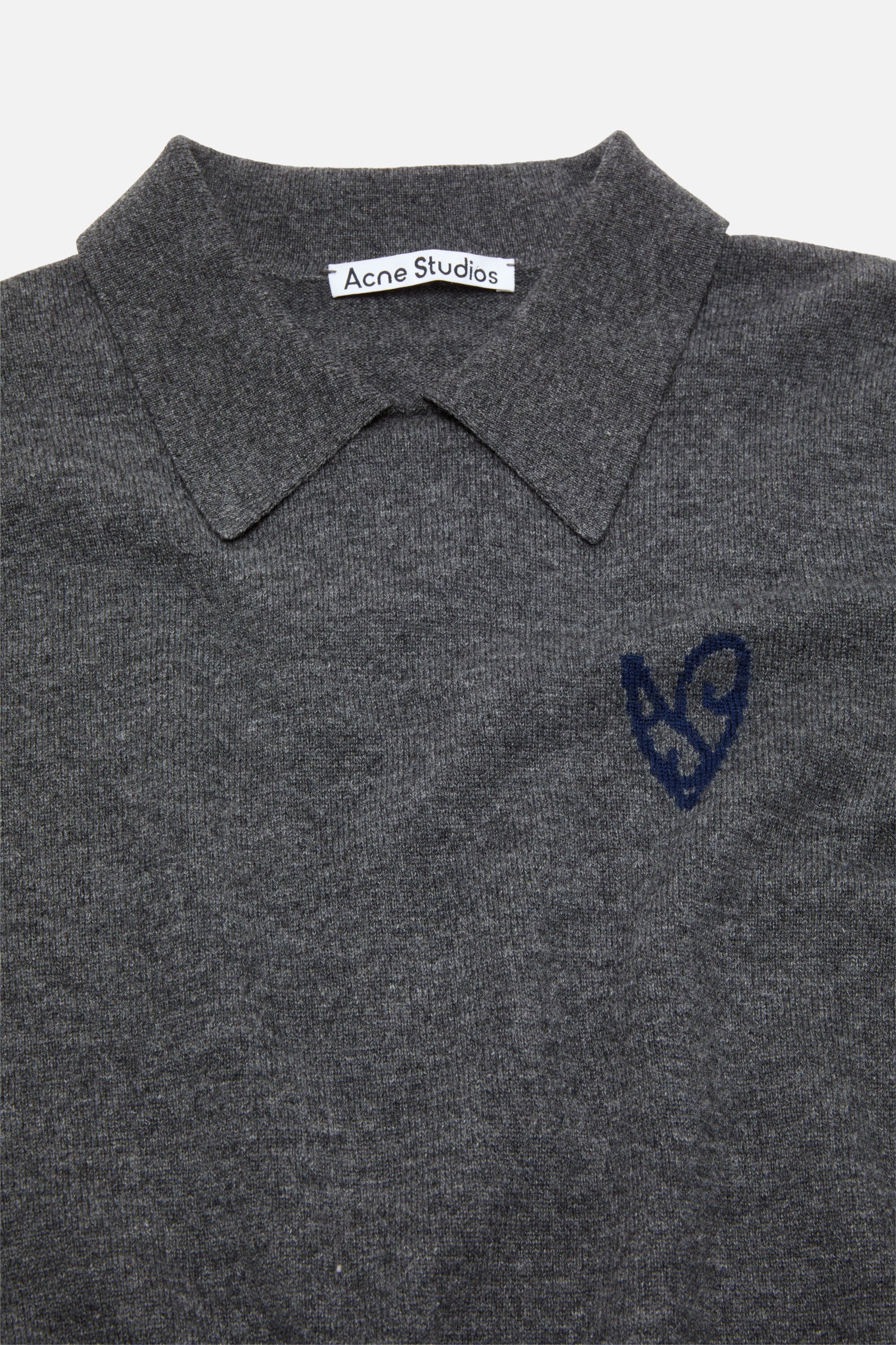 Yak wool polo sweater - Dark Grey Melange - 5