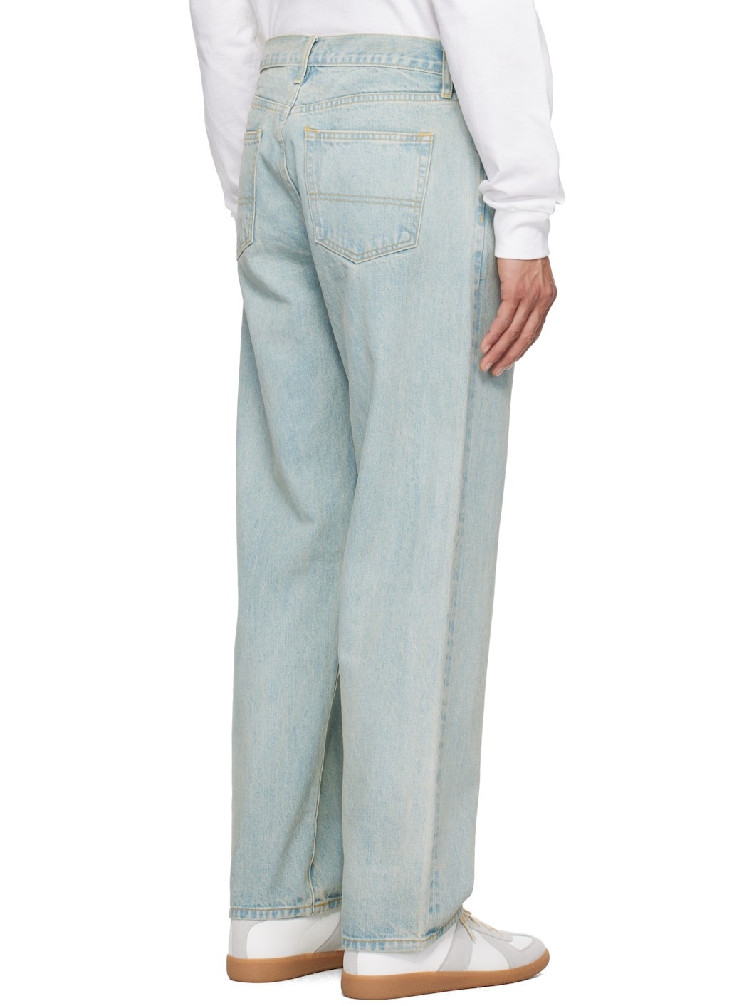 Blue Pleated Jeans - 3