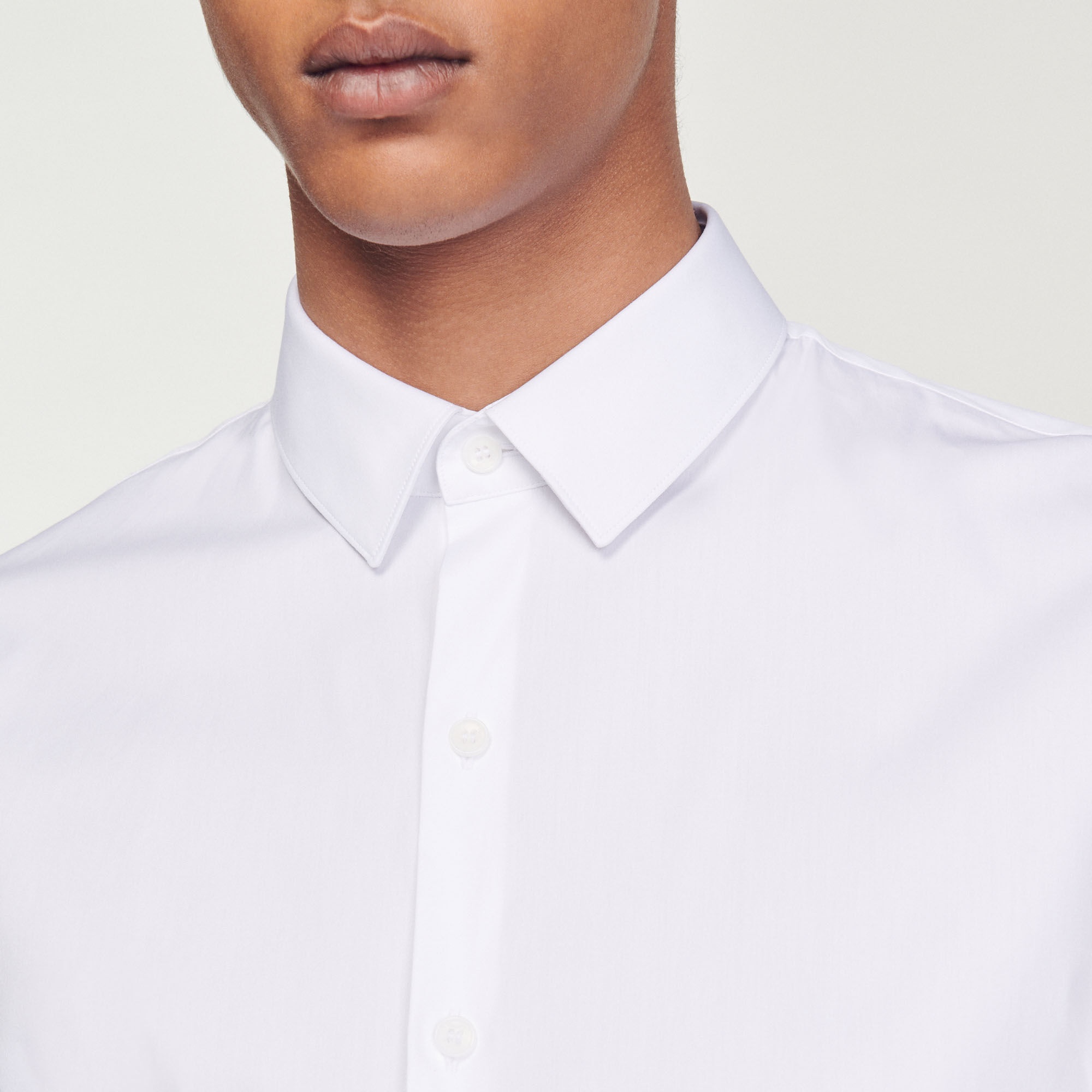FITTED STRETCH COTTON SHIRT - 4
