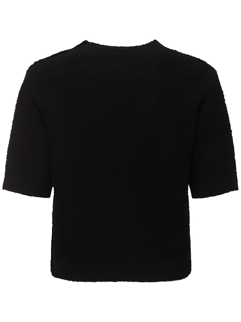 Wool bouclé crewneck top - 5