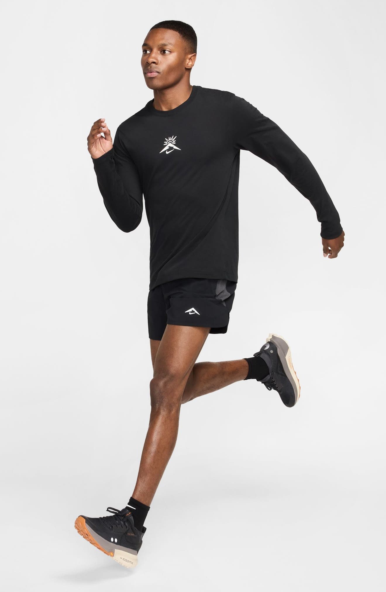 Nike Trail Dri-FIT Brief Lined Running Shorts in Black/Anthracite at Nordstrom - 6