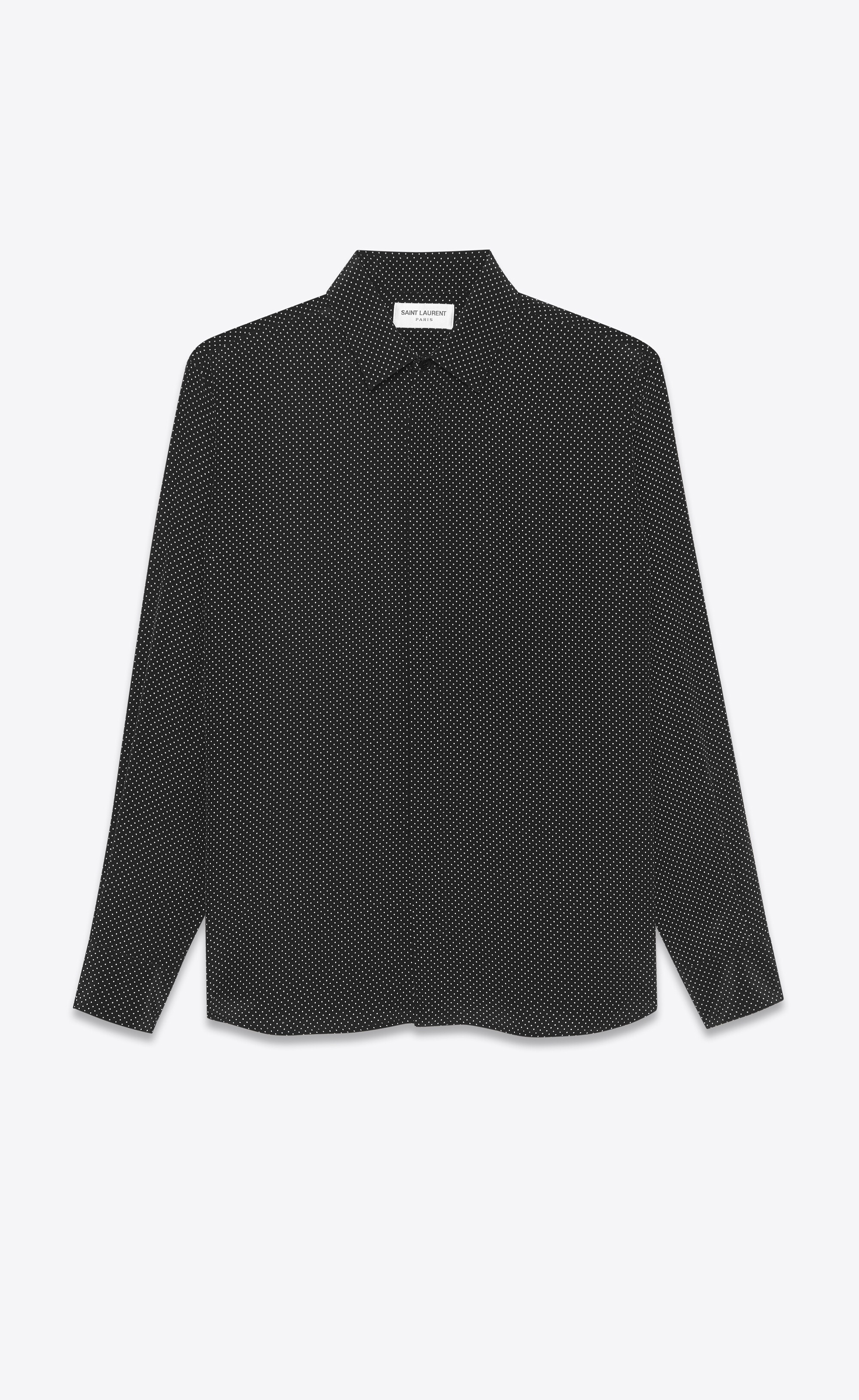 classic shirt in dotted crepe de chine - 1