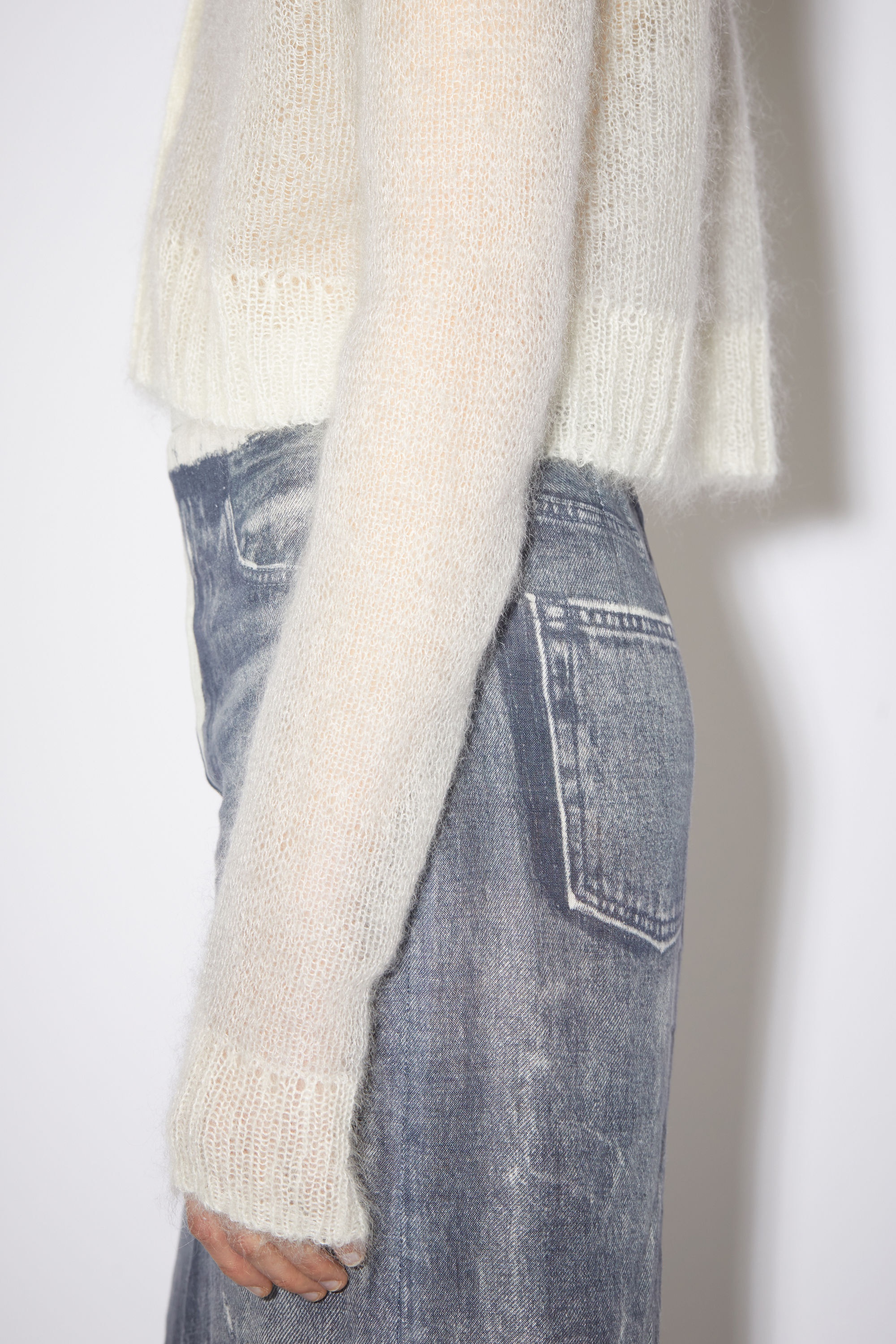 Cropped cardigan - Pale grey - 4