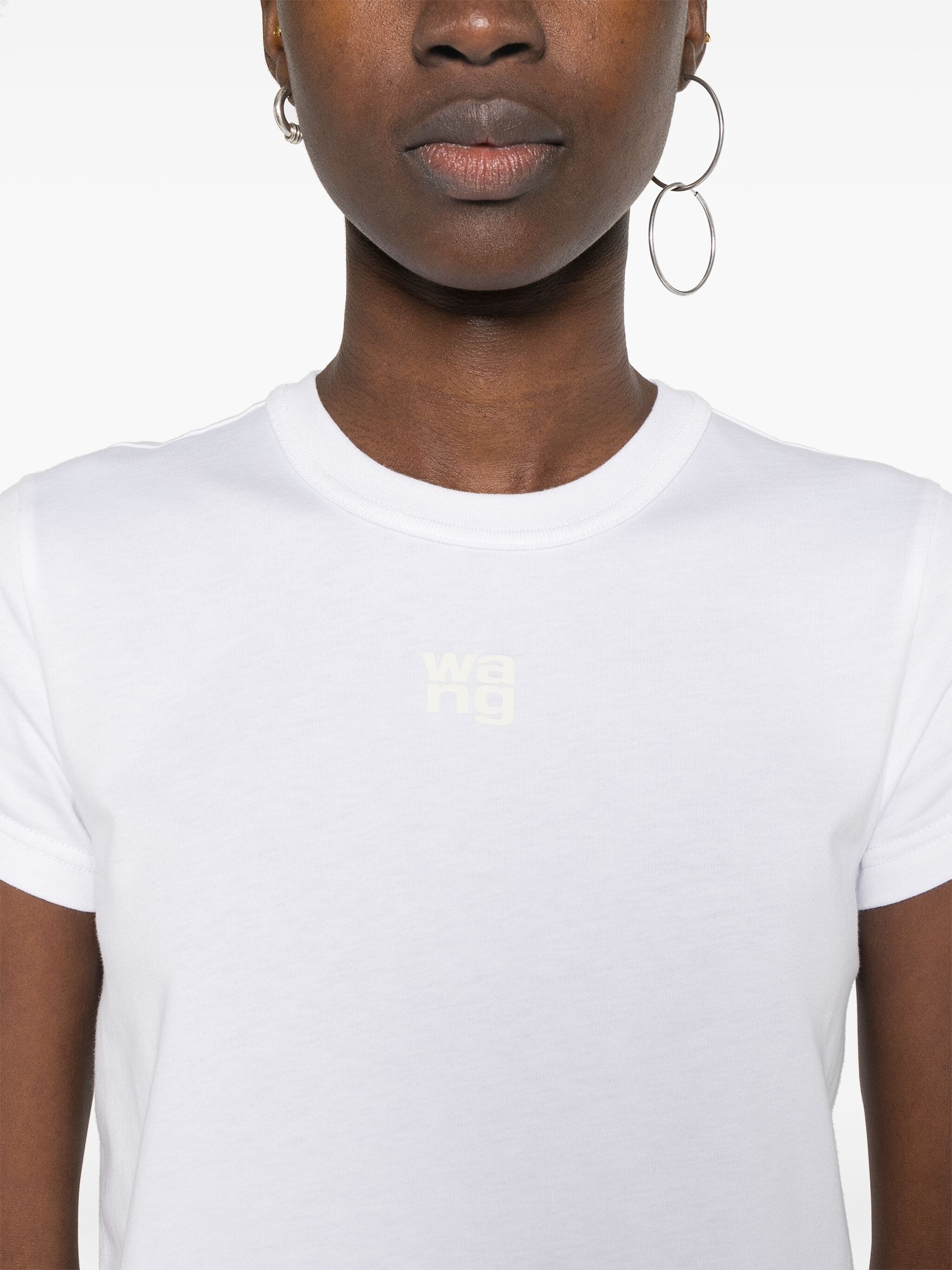 T BY ALEXANDER WANG Women Essential Jersey Puff Logo Shrunk Tee - 4