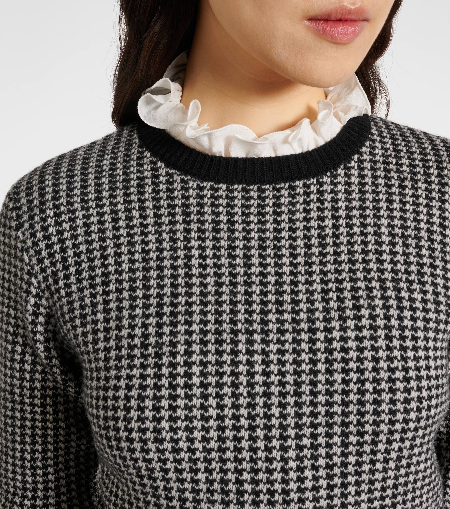 Houndstooth virgin wool sweater - 5