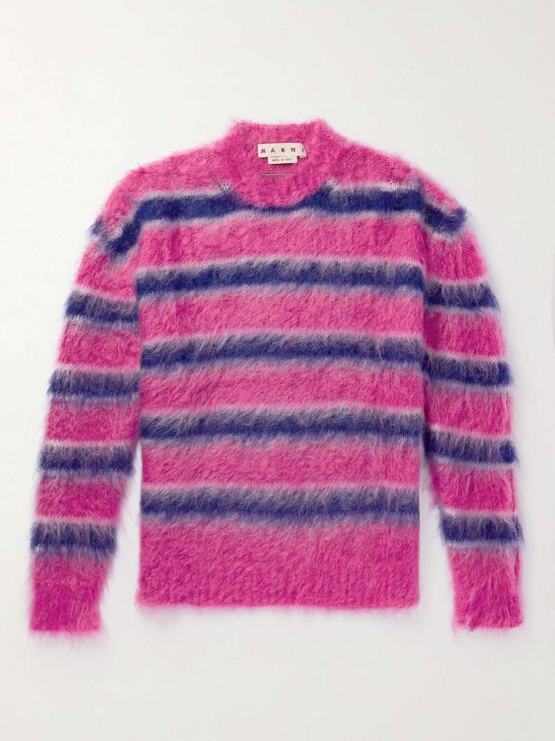 Striped Mohair-Blend Sweater 1