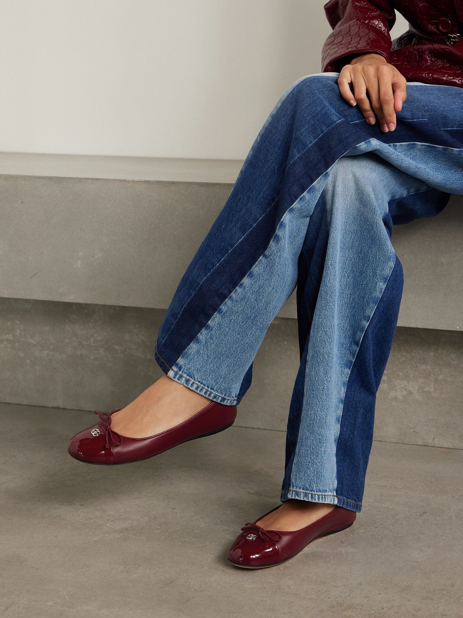 New Marmont GG leather ballet flats Red - 2