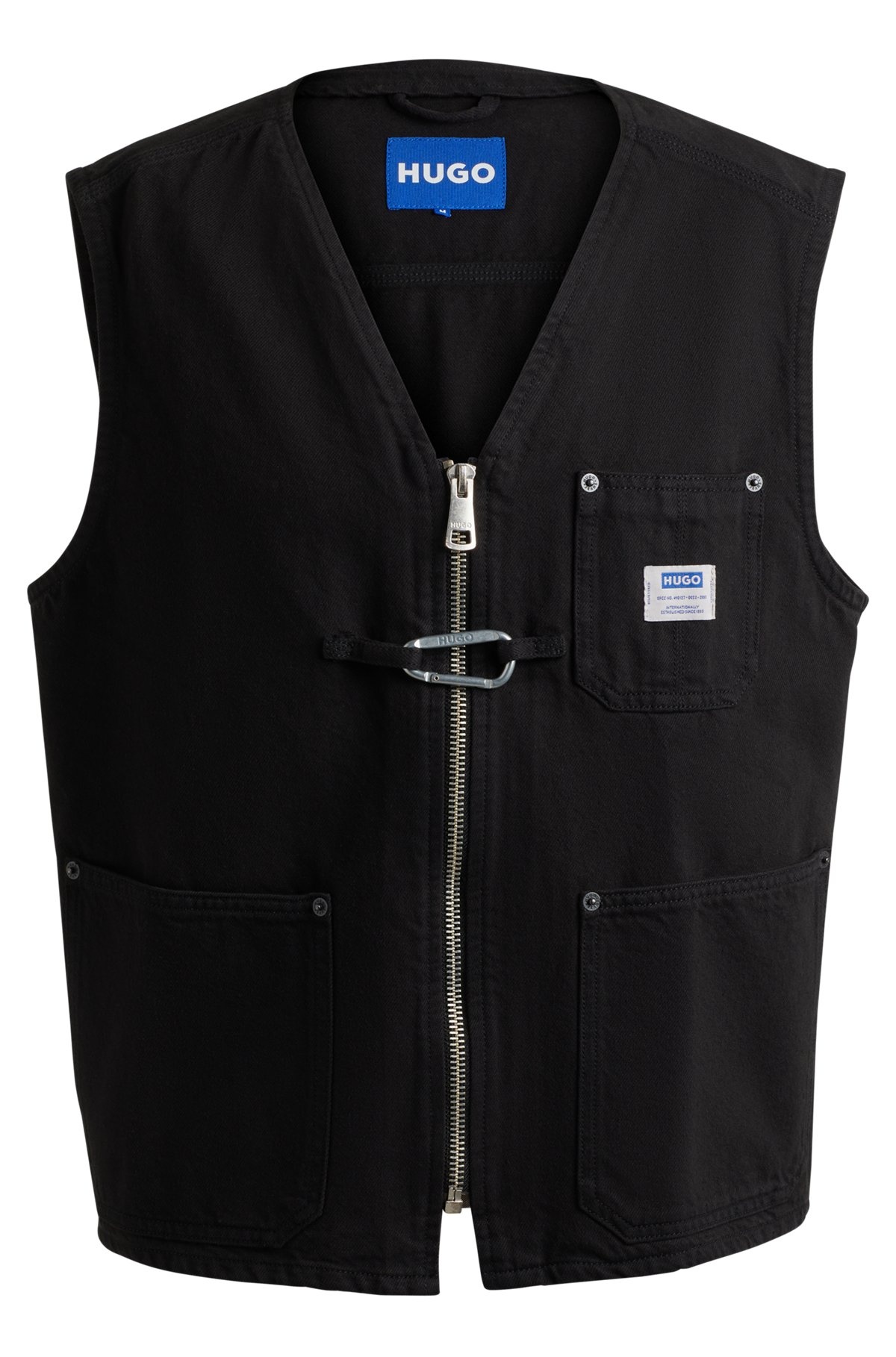 ZIP-UP WAISTCOAT IN COTTON DENIM - 1