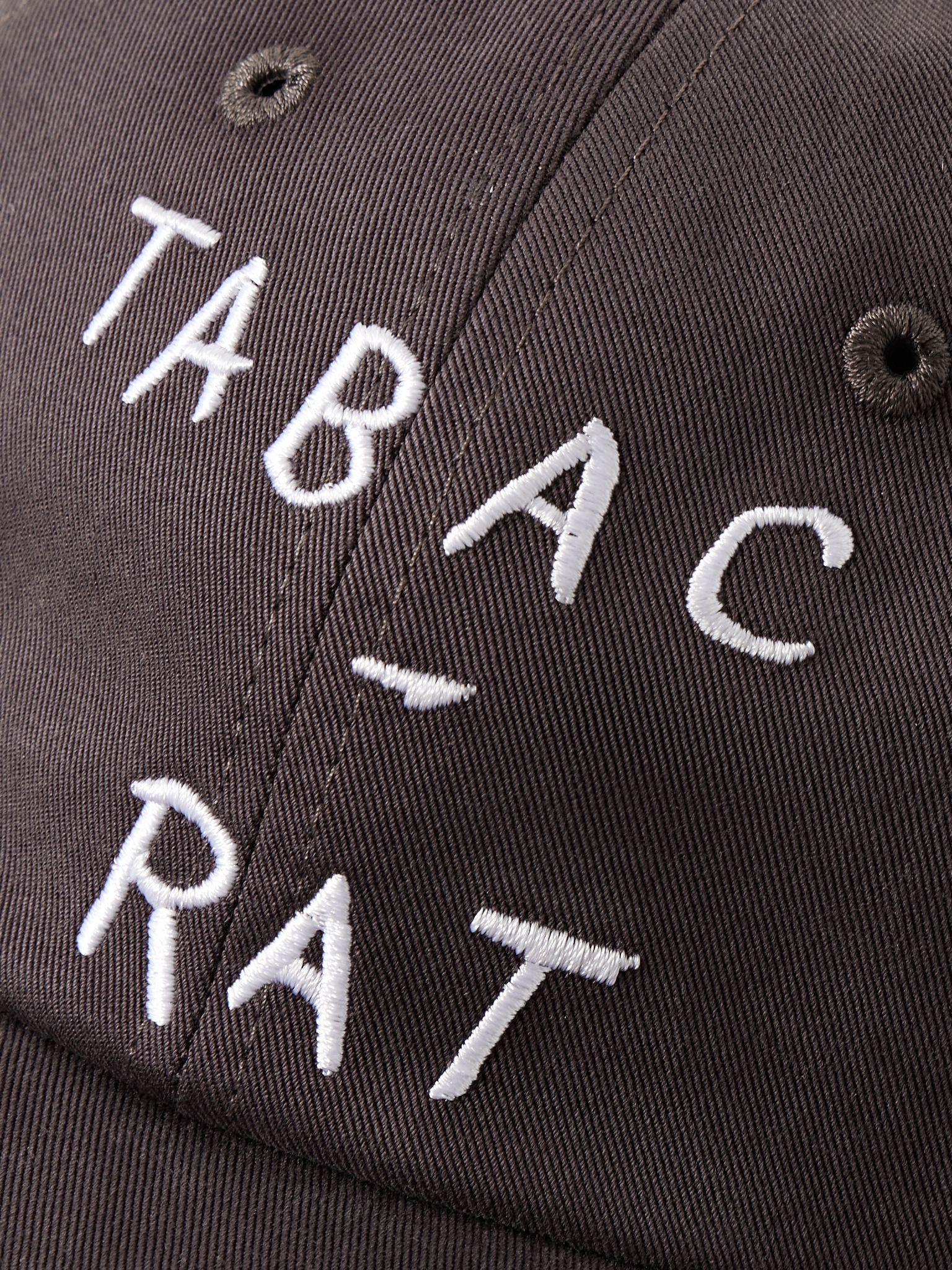 Tabac Rat Leather-Trimmed Embroidered Cotton-Twill Baseball Cap Black - 3