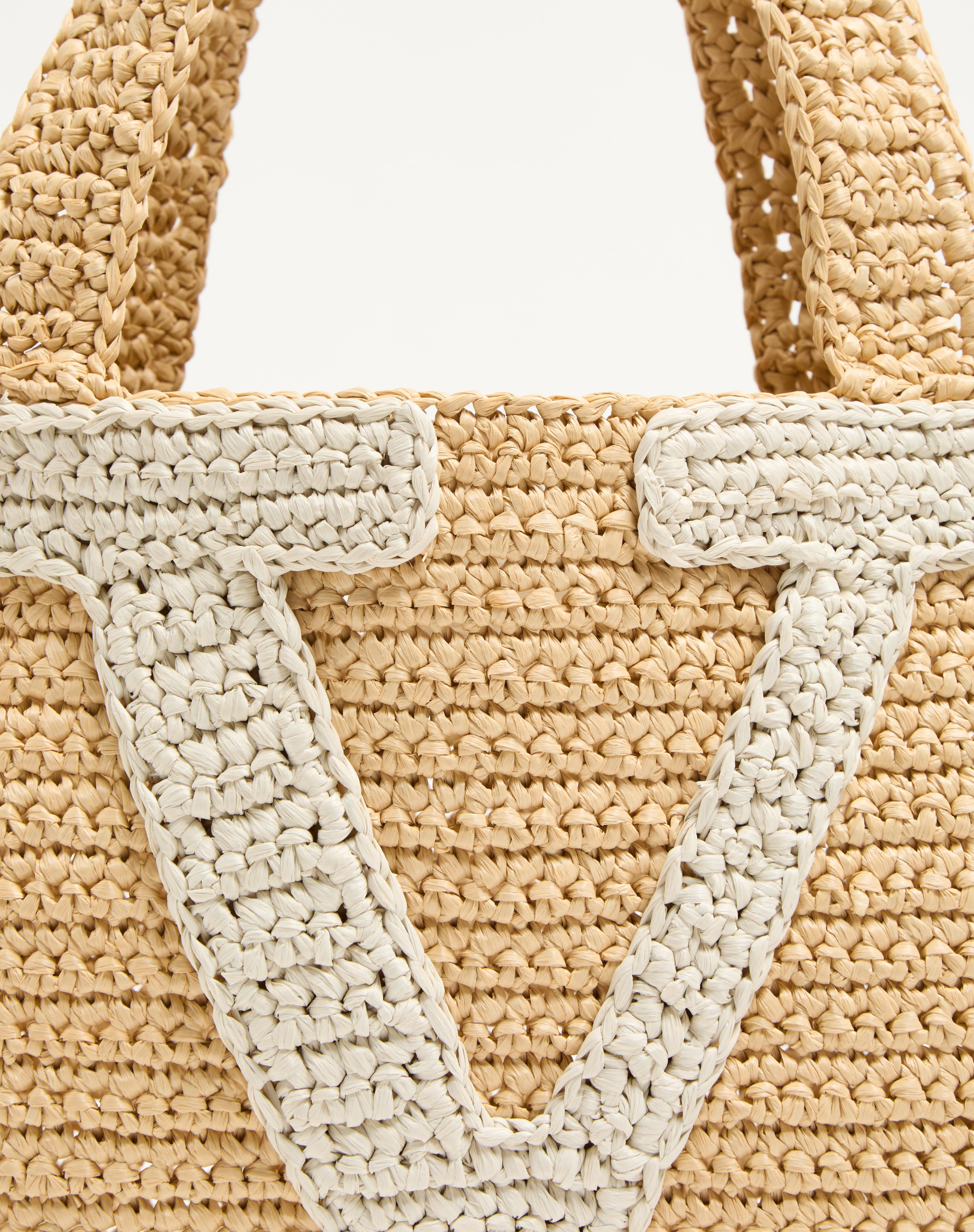 VALENTINO GARAVANI VIVA SUPERSTAR MEDIUM SHOPPING BAG IN RAFFIA - 8