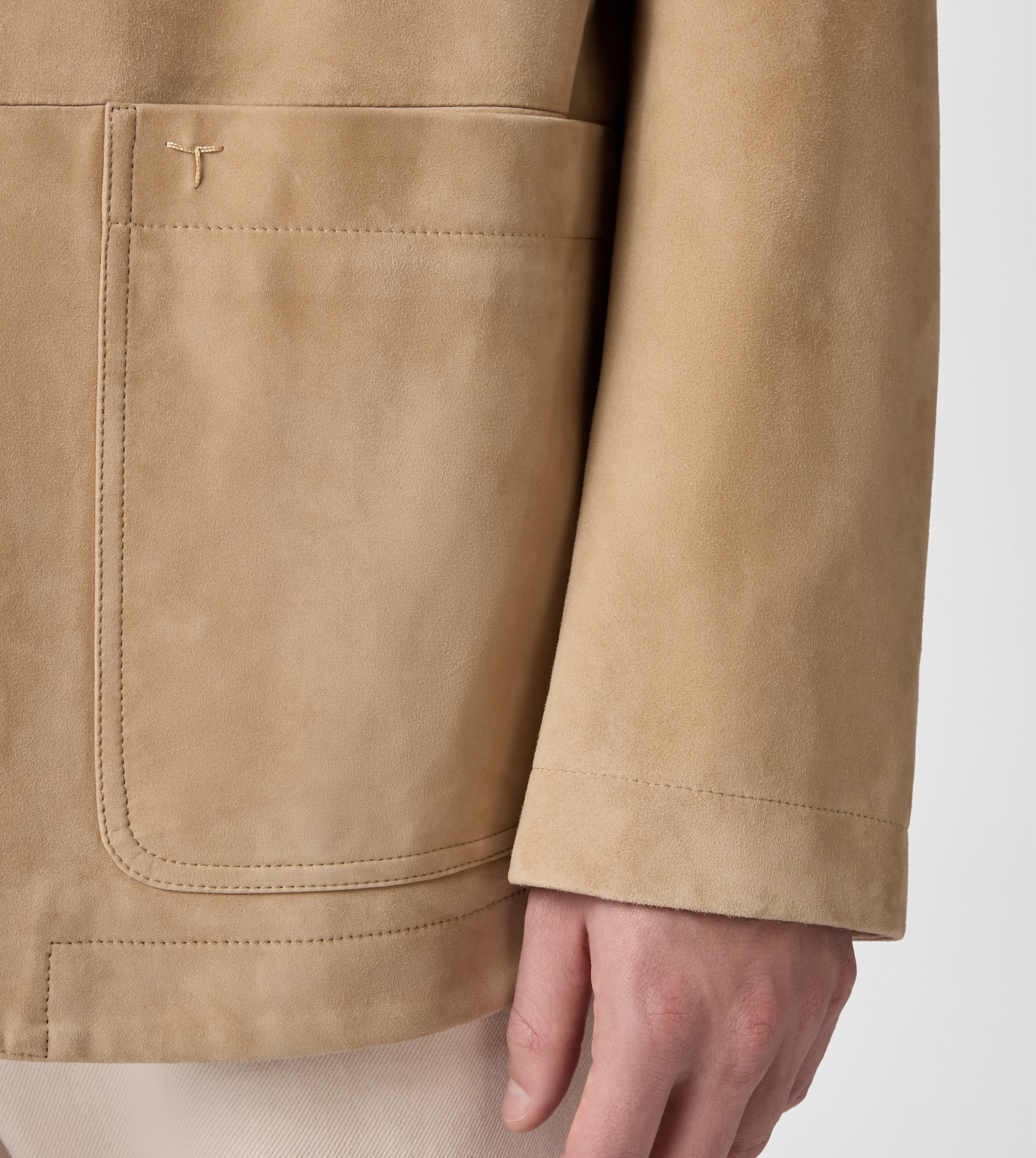 PASHMY BLAZER IN SUEDE - BEIGE - 6