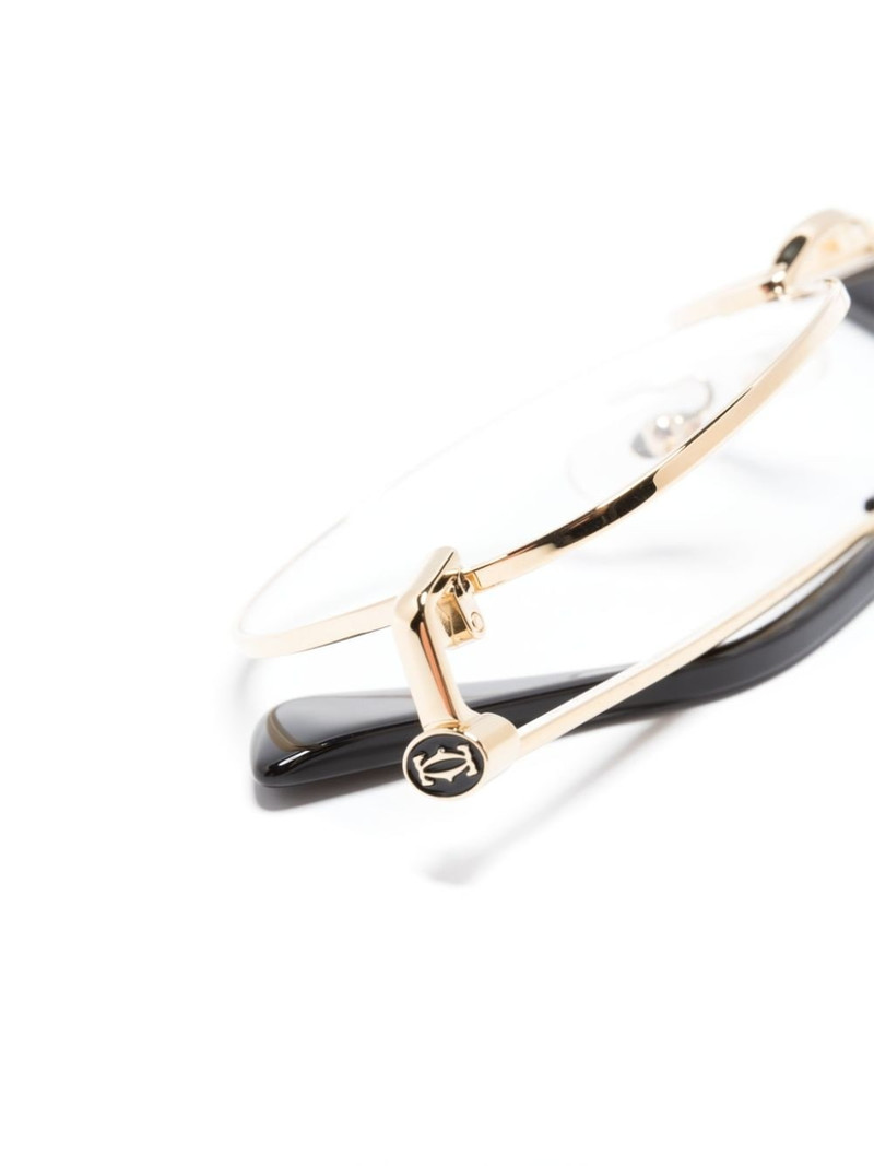 logo-engraved round-frame glasses 3