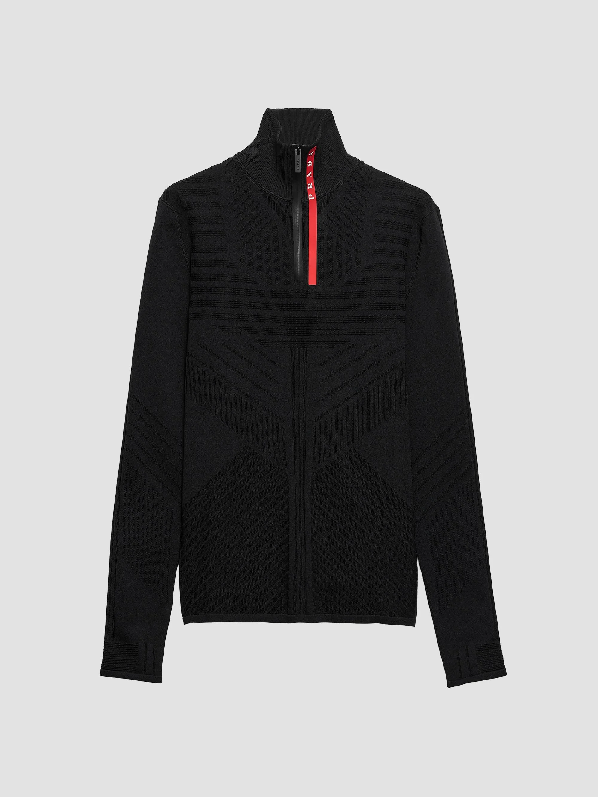 Men's Technical Knit Turtleneck Sweater - Black - 1