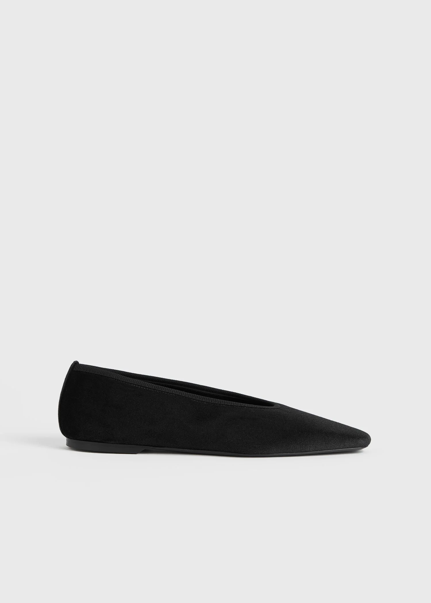 Minimalist velvet ballerinas black - 1