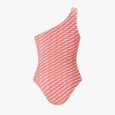 JIMMY CHOO Alula
Paprika/Candy Pink Recycled Nylon and Lycra Diamond Print Swimsuit outlook