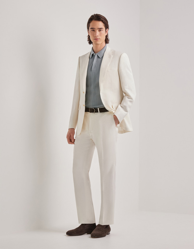 Canali WHITE LINEN AND SILK REGULAR-FIT PANTS outlook