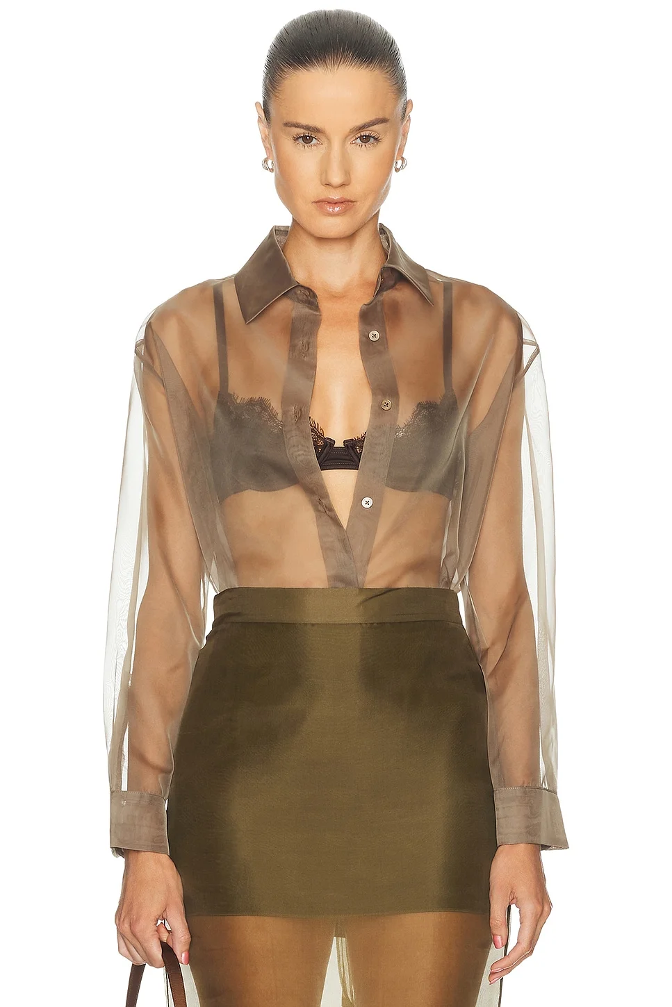 Organza Button Up Shirt - 1