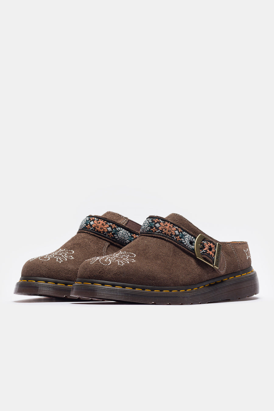 Isham Suede Jacquard Mule in Brown - 2