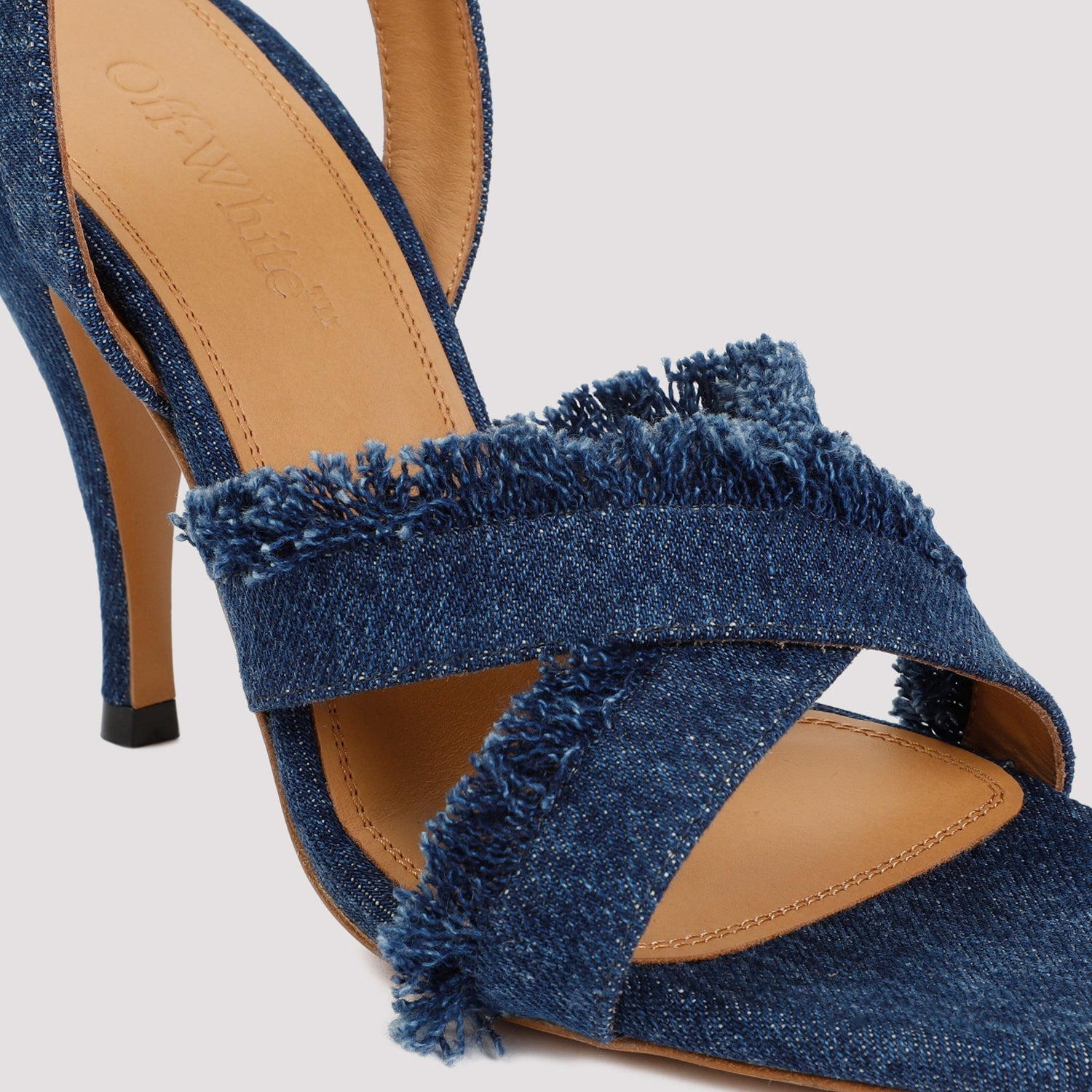 Off White Curvy Heel Denim Sandal Women - 4