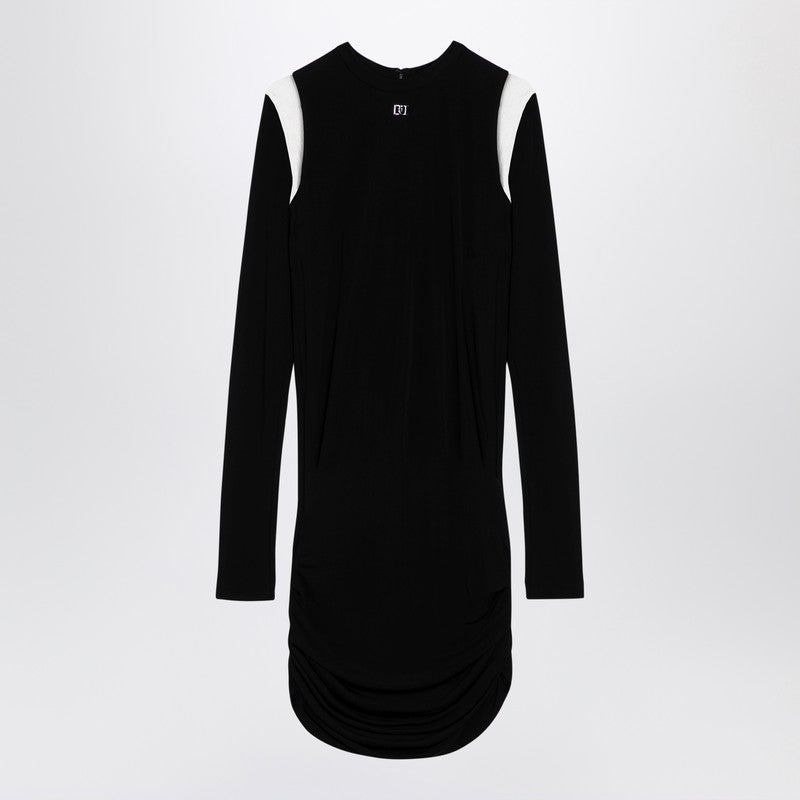 DSQUARED2 Dsquared2 Black Viscose Mini Dress With Cut-Out DSQUARED2 Dsquared2 Black Viscose Mini Dress With Cut-Out