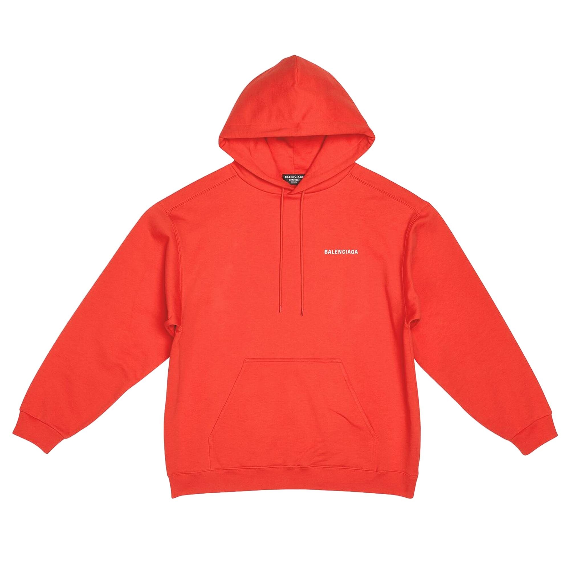 Balenciaga Medium Fit Hoodie 'Bright Red/White' - 1