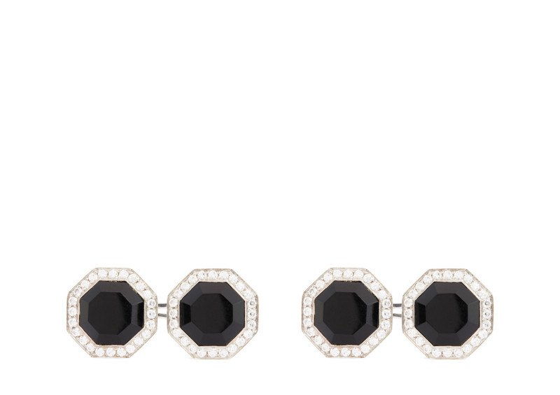 DIAMOND ONYX OCTAGON CUFFLINKS 1