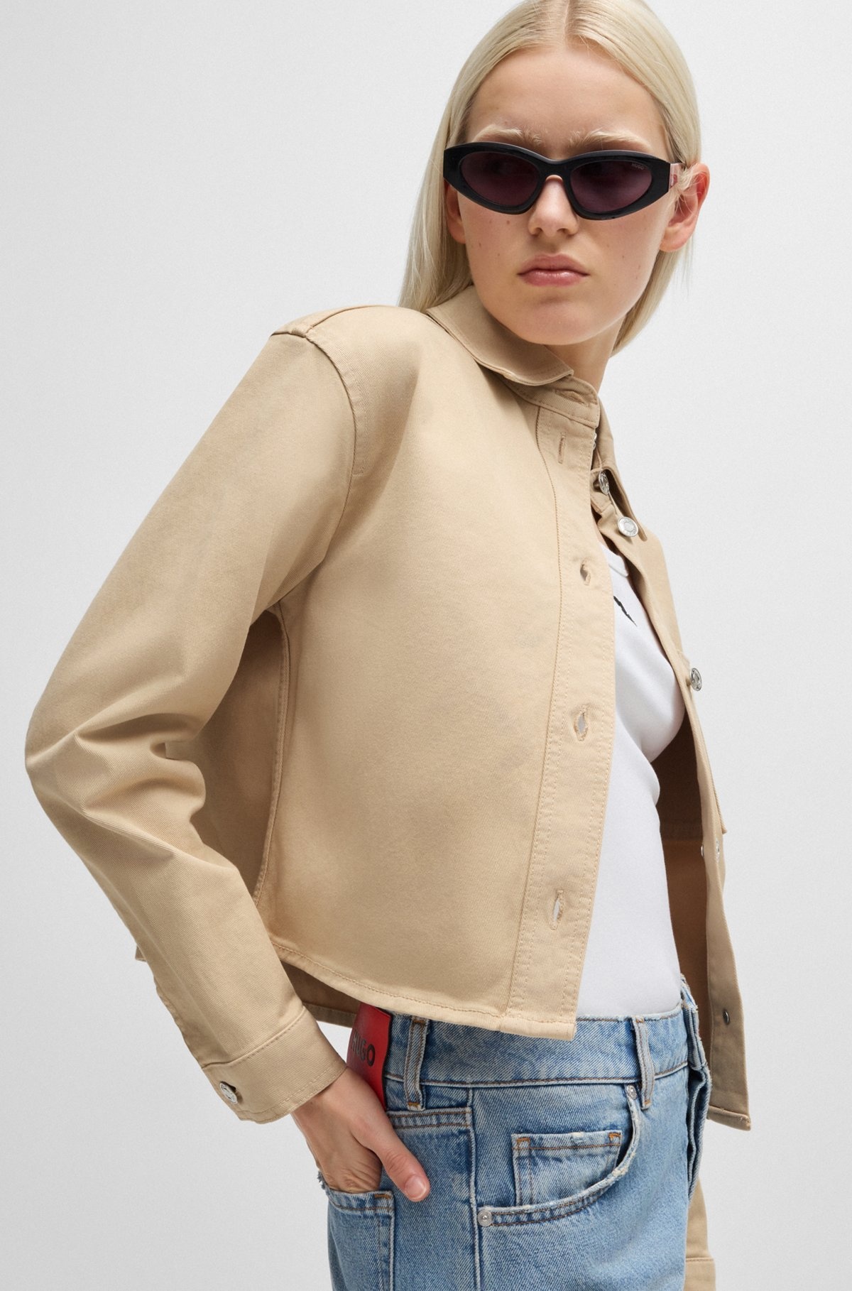 OVERSIZE-FIT JACKET IN STRETCH-COTTON TWILL - 6