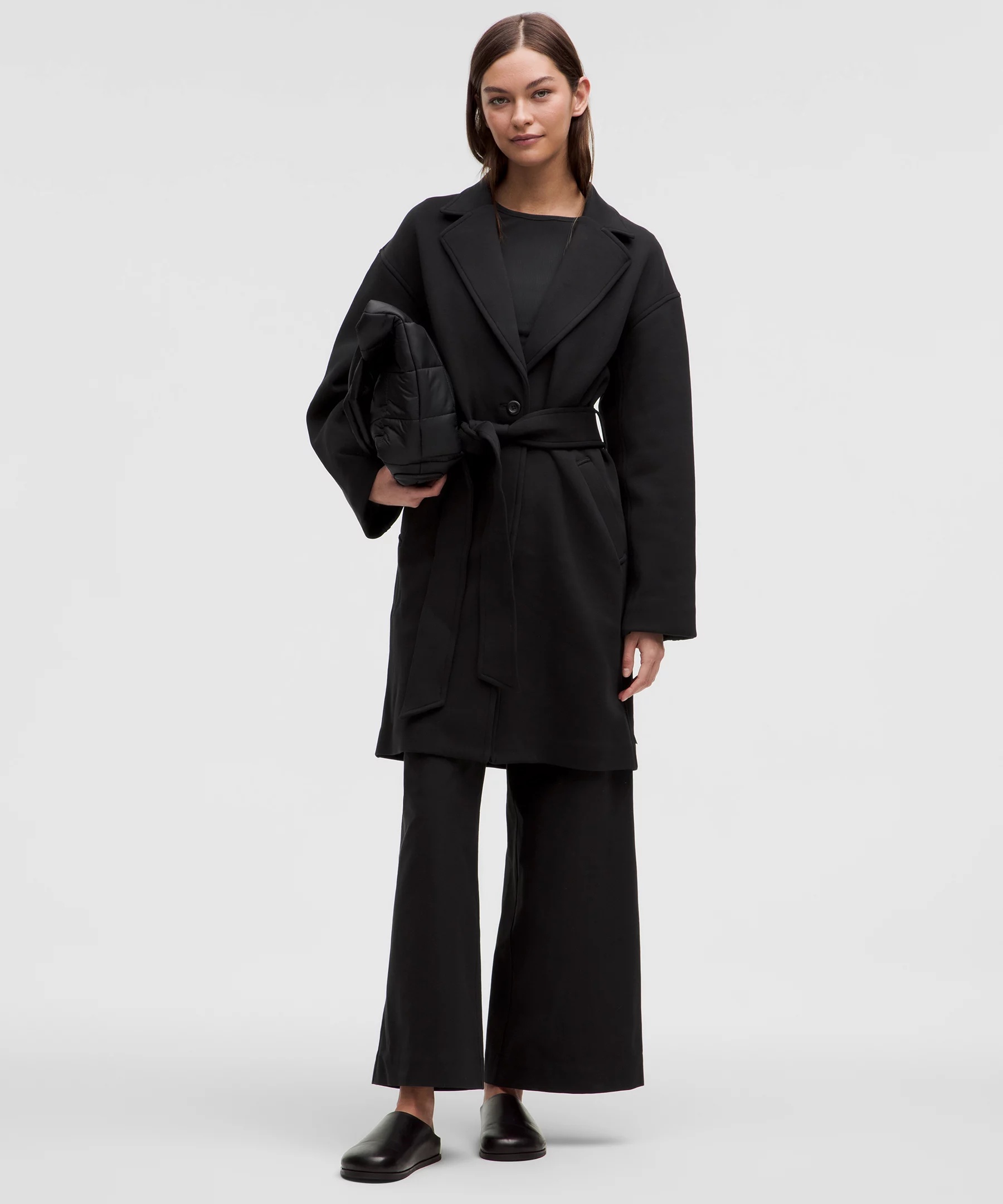 Belted Fleece Wrap Coat - 1