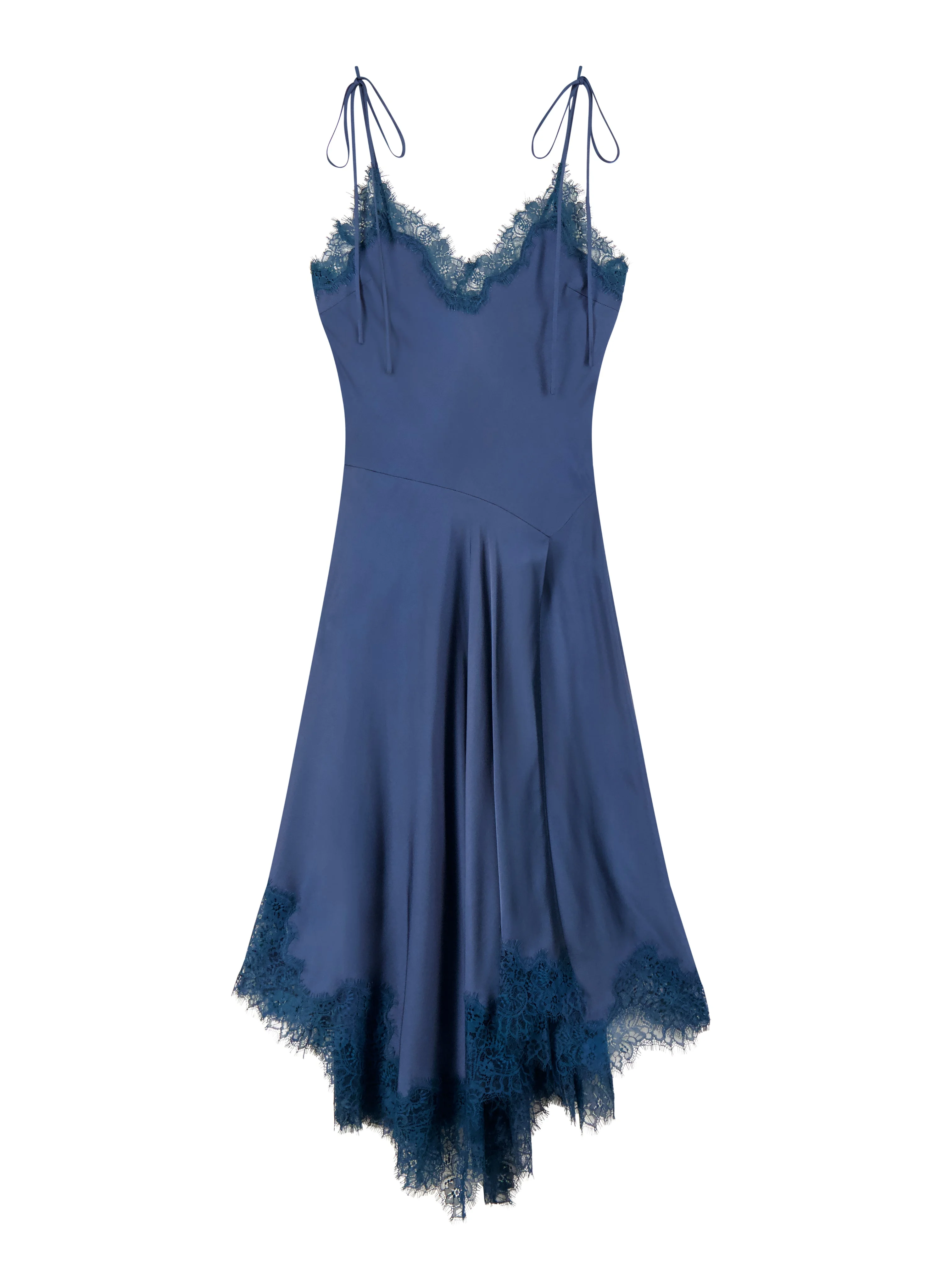 Aleena Satin and Lace Midi Dress - 1
