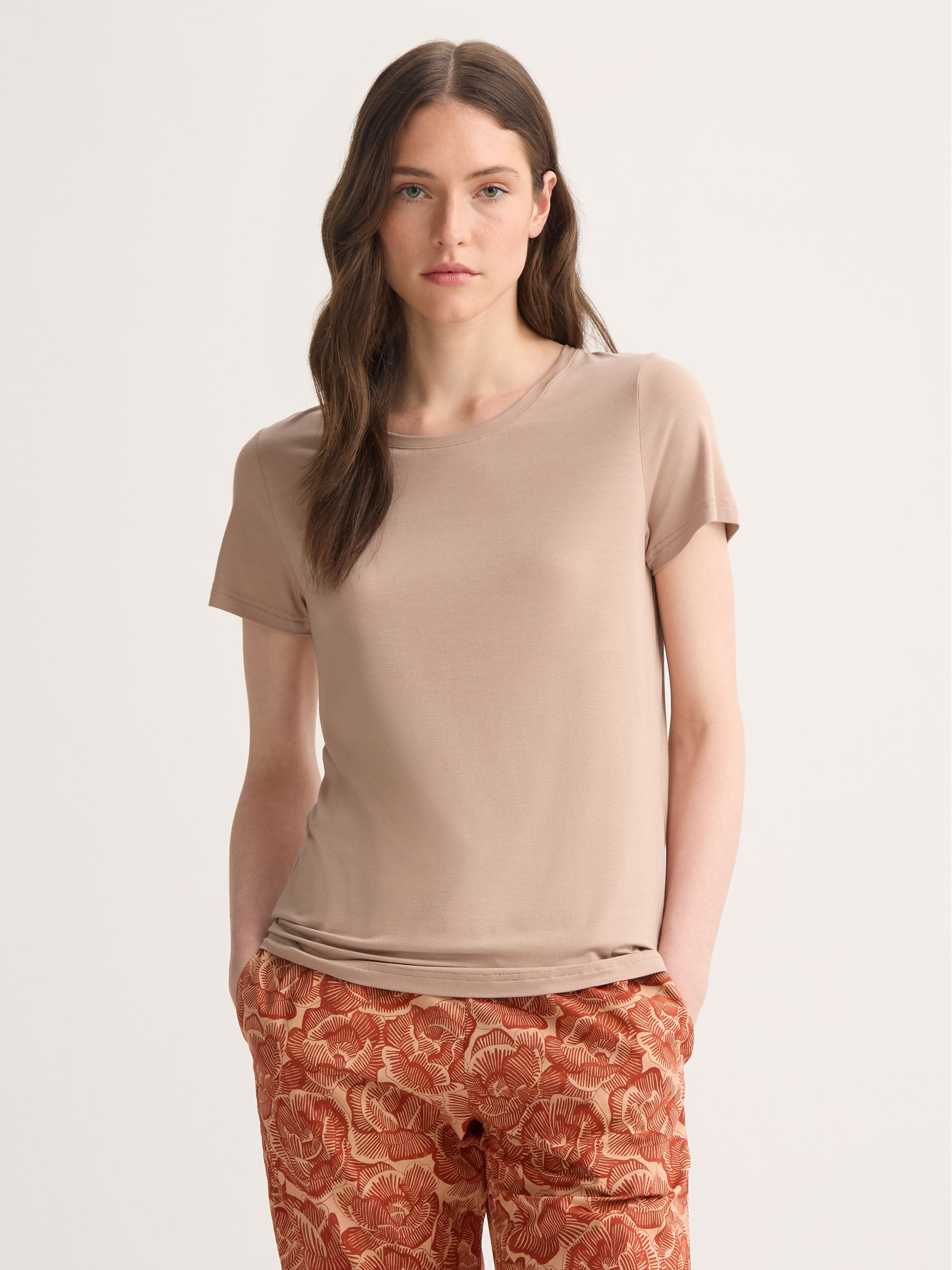 Women's T-Shirt Lara Micro Modal Stretch Almond Blush - 2