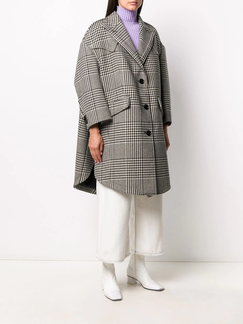 oversized Prince of Wales check coat - 3