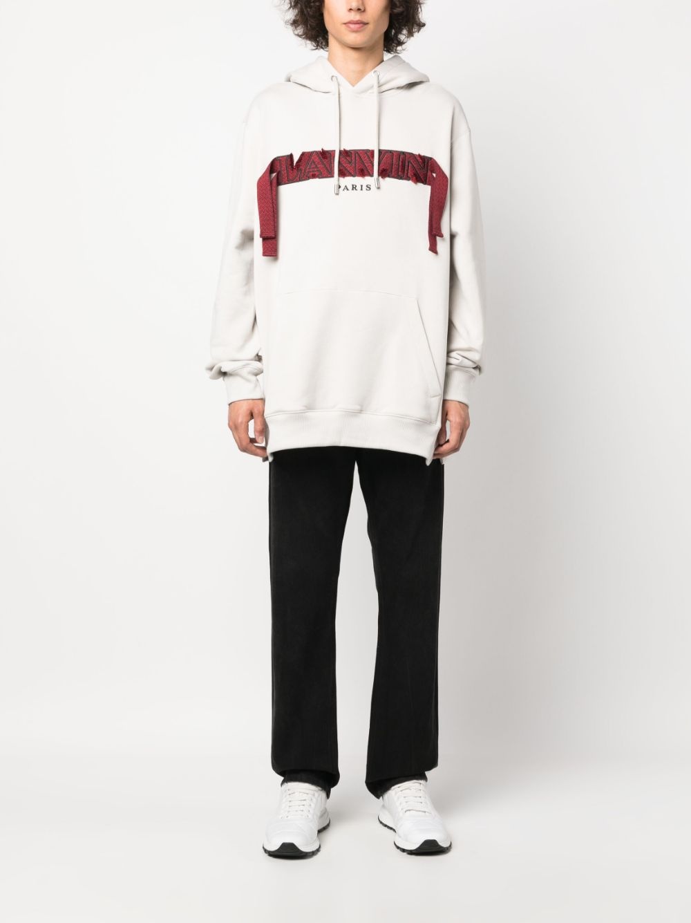 oversized logo-appliqué hoodie - 2